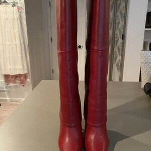 Red Knee-High Women's Boots